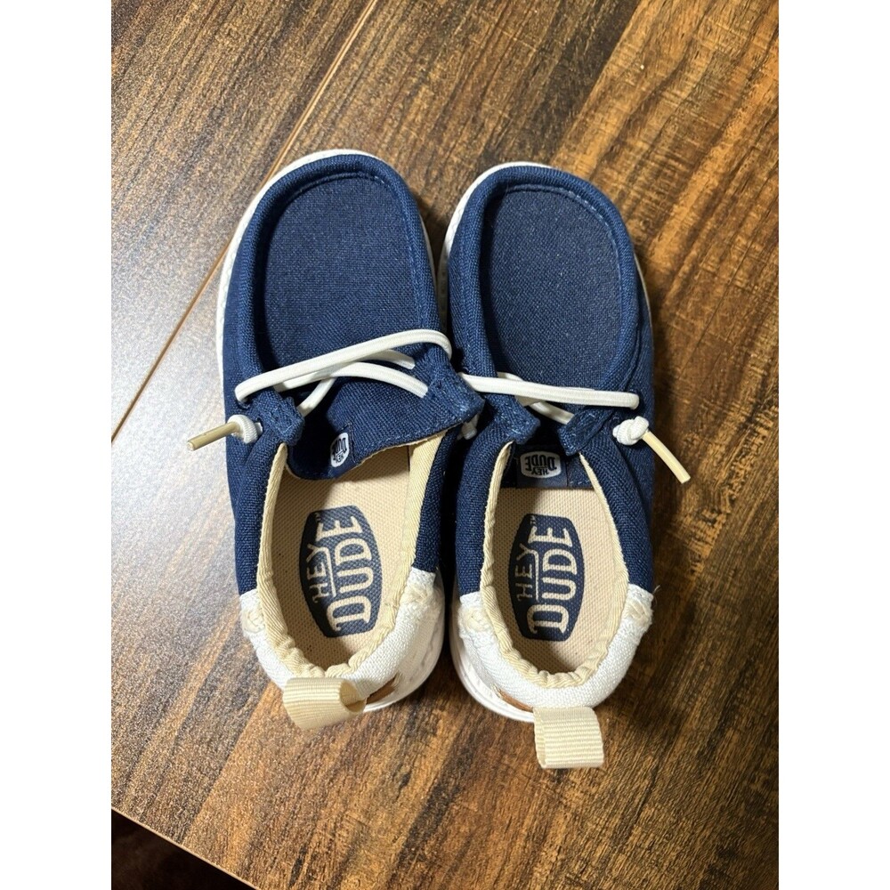 Hey Dude Wally Toddler Shoes Navy Blue Slip On Loafers Size C11 Little Kids 11 - Picture 2 of 6